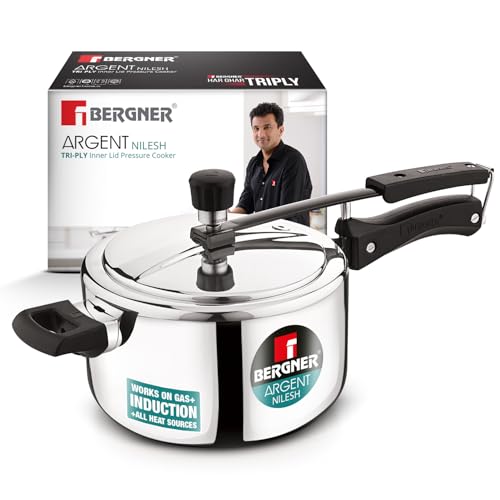 Image 3 of 3.5 Litres for the product Bergner Argent Triply Stainless Steel Pressure Cooker