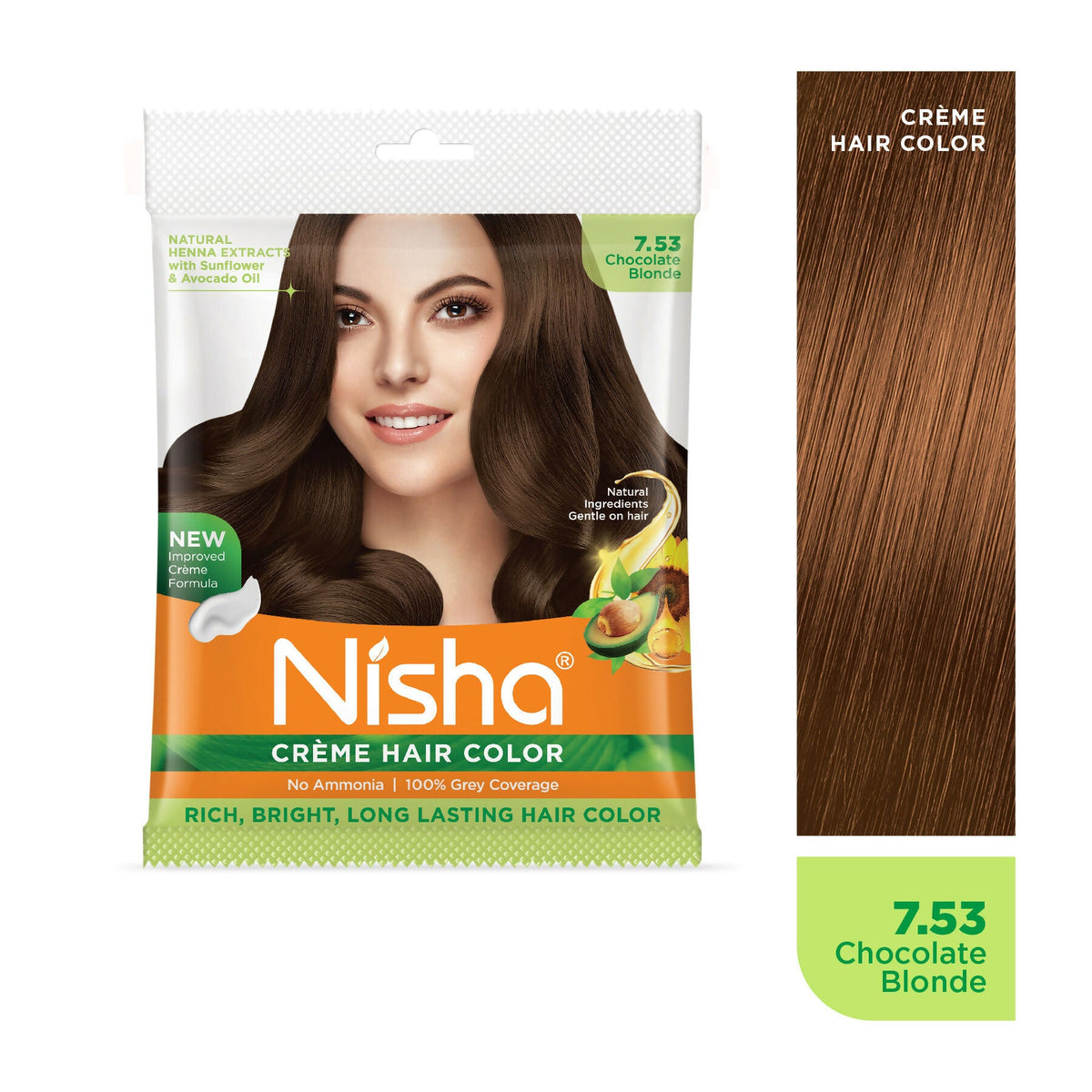 Image 2 of Nisha Creme Hair Color for Women - Chocolate-Blonde
