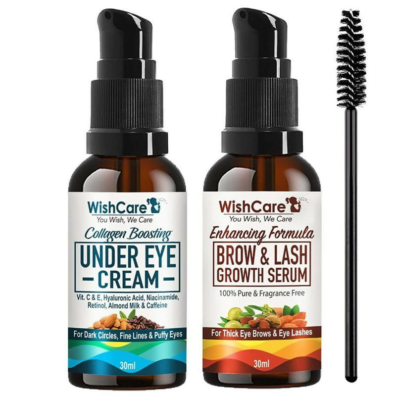 Image 1 of combo / Pack of 1 for the product Wishcare Ultimate Eye Care Combo - Under Eye Cream & Brow-Lash Growth Serum Oil