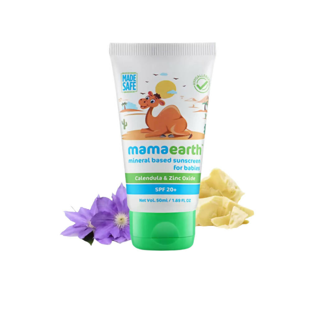 Image 1 of 50 ml for the product Mamaearth Mineral Based Sunscreen Baby Cream For Protects from UV Rays & Deeply Nourishing & Soothing