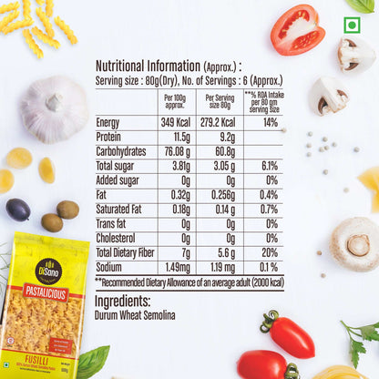 Image 4 of Disano Pastalicious Durum Wheat Fusilli Pasta, 500g
