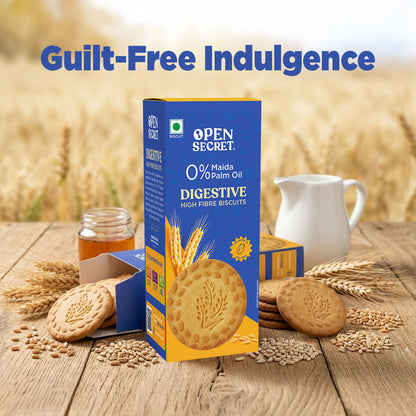 Image 3 of Open Secret Healthy Digestive Biscuit - 0% Maida, 0% Palm Oil, High Fibre - Goodness of Atta | Guilt Free