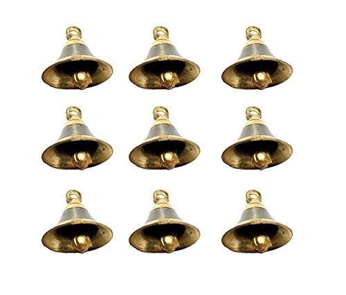 Image 6 of 2 Inch / Pack of 9 for the product Uapan Brass Pooja Room Bells with J Hook