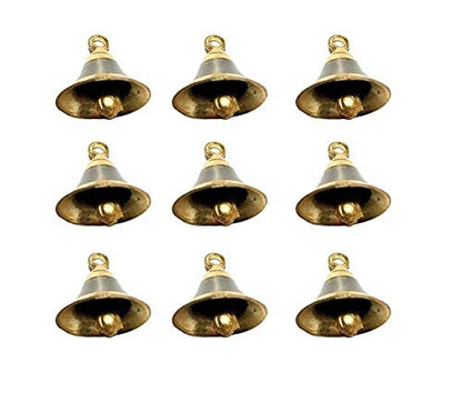 Image 6 of 2 Inch / Pack of 9 for the product Uapan Brass Pooja Room Bells with J Hook