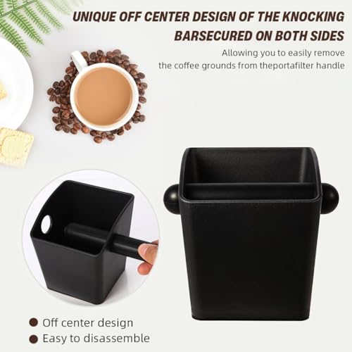 Image 4 of Supvox Knock Box Coffee Grounds Bin with Cross Bar, Reusable Container