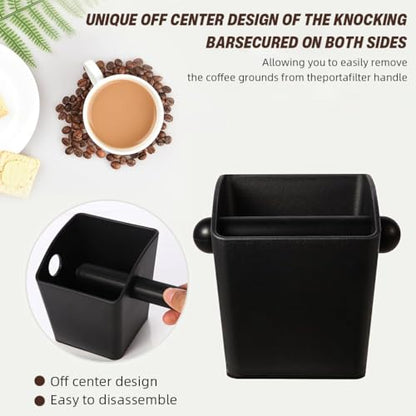 Image 4 of Supvox Knock Box Coffee Grounds Bin with Cross Bar, Reusable Container