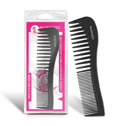 Image 1 of 1 pc for the product Majestique Professional 7.4 Inch Black Carbon Fiber Anti Static Comb for All Hair Types