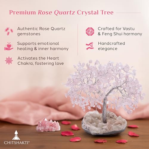 Image 3 of Chitshakti RoseQuartz Crystal Tree – 500 Beads