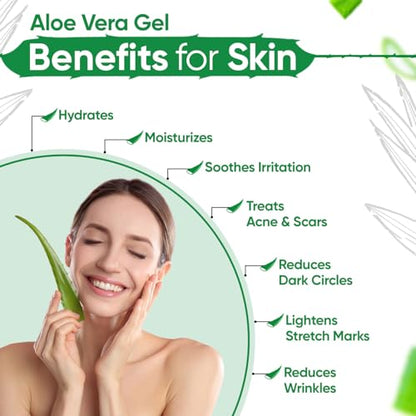 Image 3 of Kazima Aloe Vera Gel Raw - 100% Pure Natural Gel - Ideal for Skin Treatment, Face, Acne Scars, Hair Treatment, Moisturizer & Dark Circles (250 Gram)