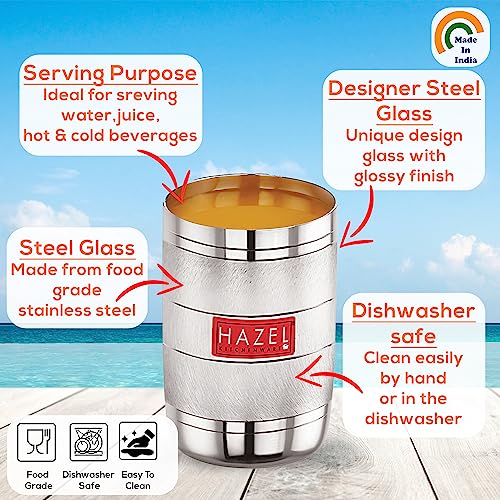 Image 3 of HAZEL Drinking Glasses Set of 12 350 ML