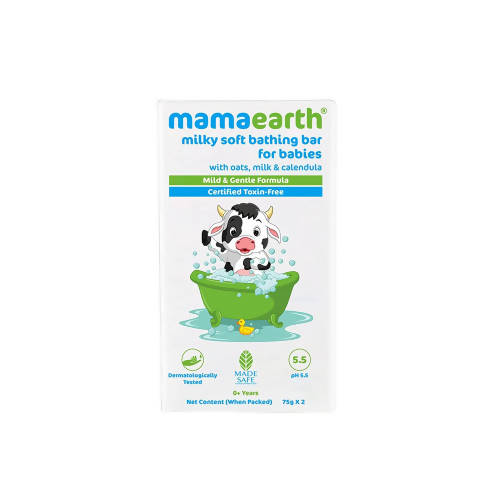 Image 1 of Pack of 2 / 75 gm for the product Mamaearth Milky Soft Bathing Bar for Babies