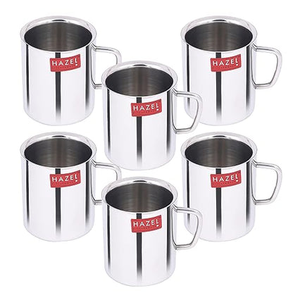 Image 1 of Default Title for the product HAZEL Stainless Steel Double Wall Green Tea Coffee Mug Set of 6, 210 ml Each