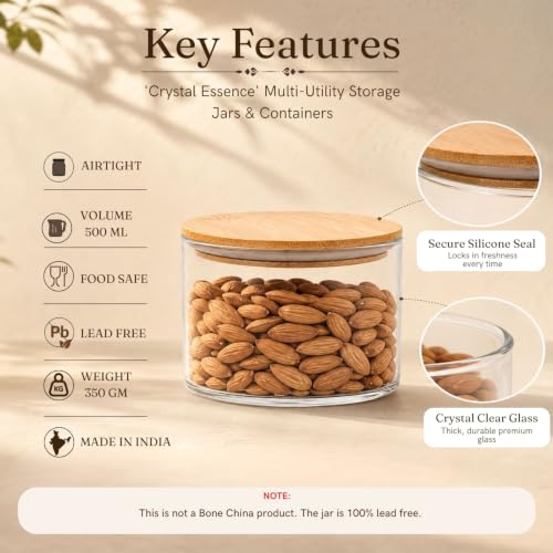Image 4 of ExclusiveLane Basics Crystal Essence Airtight Glass Container 500 ml