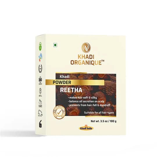 Image 1 of 100 gm for the product Khadi Organique Reetha Powder