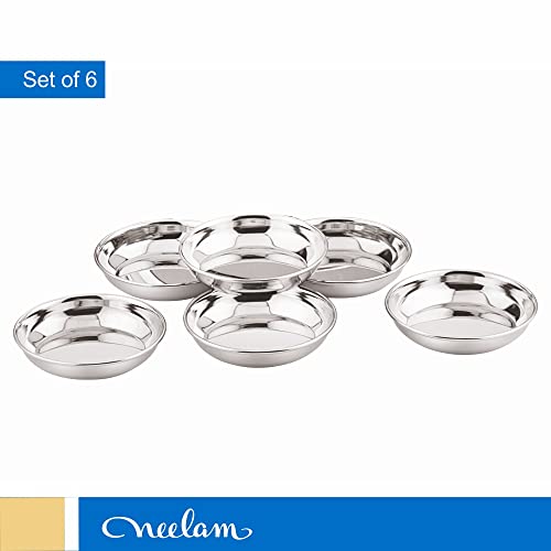 Image 2 of neelam Stainless Steel Halwa Plate Set of 6 9.8 cm