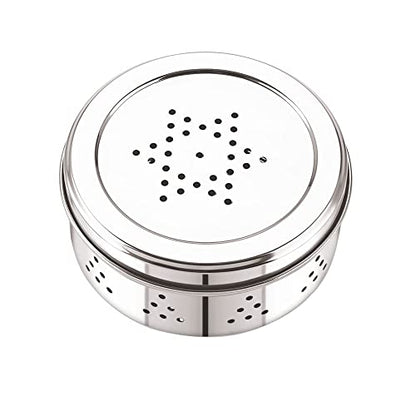 Image 3 of 1330 ml for the product neelam Stainless Steel Coriander Dabbas with Air Ventilation