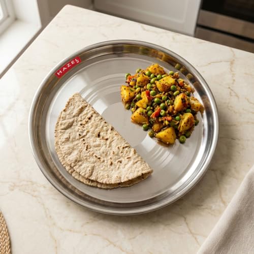 Image 2 of HAZEL Stainless Steel Dinner Plate 27 cm