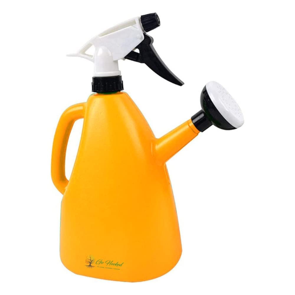 Image 1 of Default Title for the product Go Hooked 2in1 Plant Watering Can with Spray Bottle & Shower Head 1 Litre | Multi-Purpose Garden Water Sprayer for Indoor Plants, Balcony Garden & Nursery | Plastic Watering Pot with Handle Multicolor