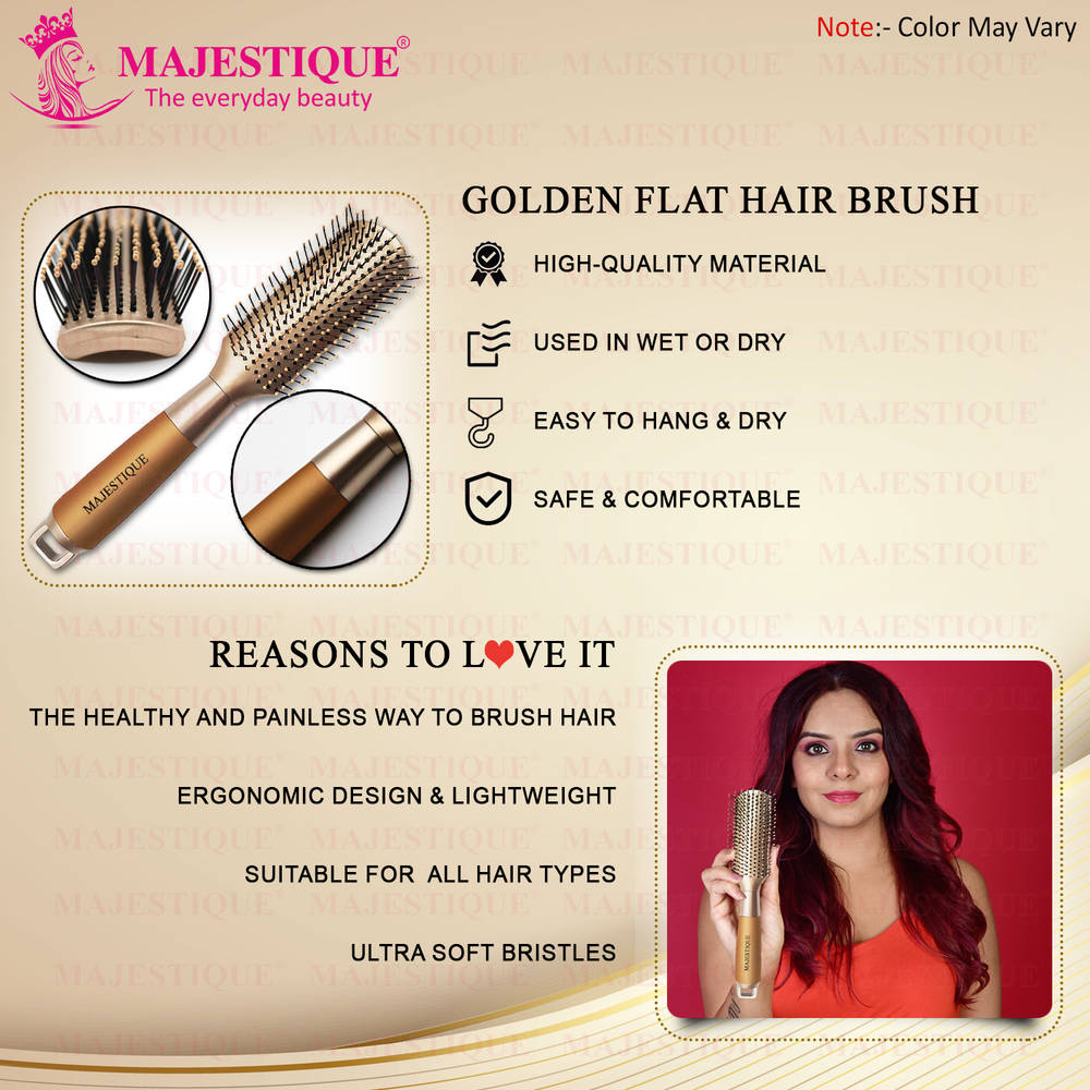 Image 6 of Majestique Golden Fusion Vent Hair Brush for Blow Drying - Styling and Solon for Men and Women