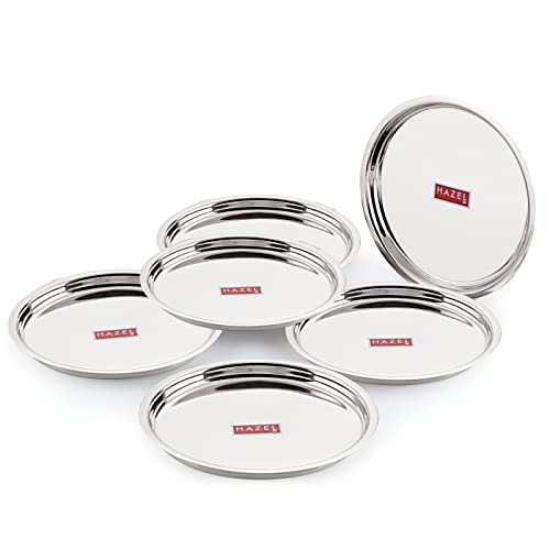 Image 1 of Default Title for the product HAZEL Stainless Steel Plates Set 25 cm
