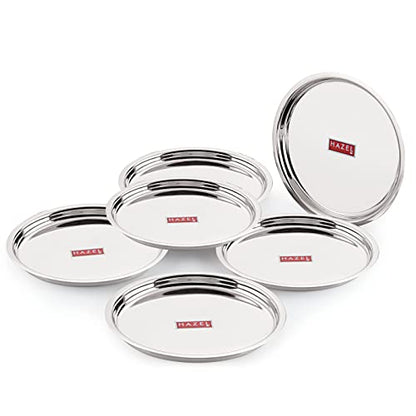 Image 1 of Default Title for the product HAZEL Stainless Steel Plates Set 25 cm
