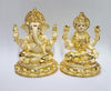 Image 1 of Default Title for the product Gold Art India Laxmi Ganesh Gold Plated Off White Terracotta Idol for Home Decor 3.7" Inch