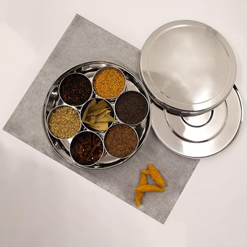 Image 2 of Medium-1 for the product Spillbox Handcrafted Stainless Steel Spice Box Set for Kitchen