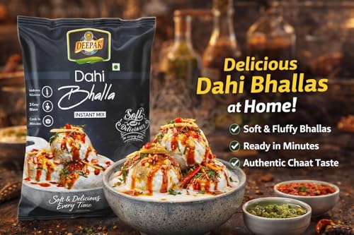 Image 5 of Deepak Dahi Bhalla Instant Mix | Soft & Fluffy Bhallas | Just Add Water | Authentic Chaat Taste | Ready In Minutes