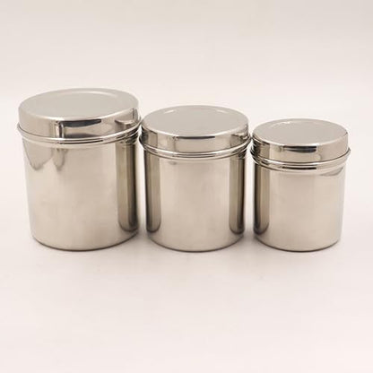 Image 2 of Spillbox Stainless Steel Utensil Vertical Canisters Storage Container Set of 3
