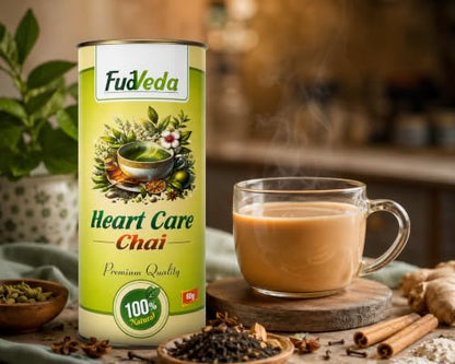 Image 2 of FudVeda Premium Natural Loose Leaf Tea | Authentic Tea Blend | Rich Aroma & Smooth Taste | Hygienically Packed | Daily Refreshment (Heart Care Chai, Pack of 2)