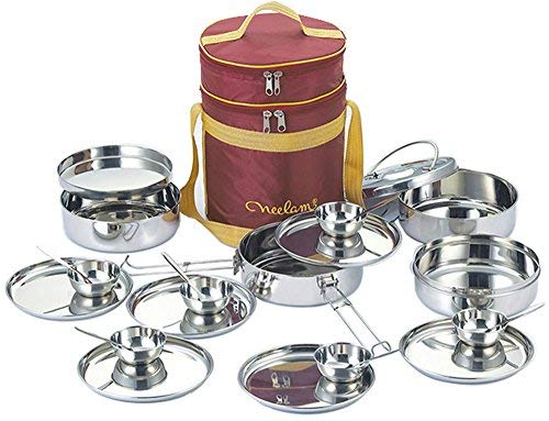 Image 1 of Default Title for the product neelam Stainless Steel Lunch Box Tiffin Set 4300 ml 26 Pieces