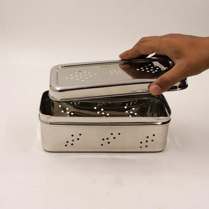 Image 2 of Spillbox Stainless Steel Fridge Box with Holes 18.5cm x 8.5cm