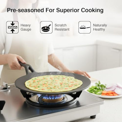 Image 6 of Prestige Cast Iron Concave Tawa, 250 mm (Black)