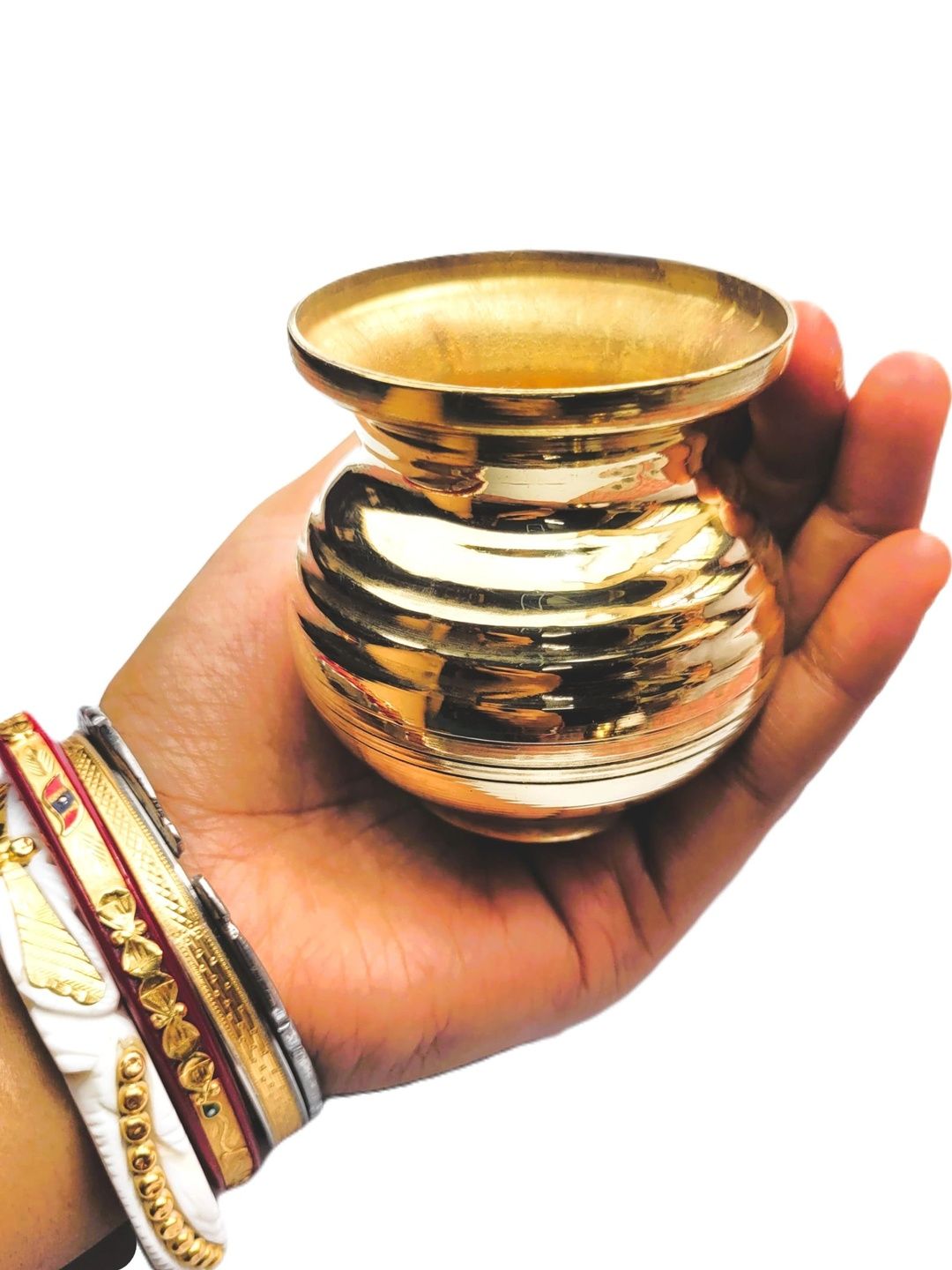 Image 1 of Gold / Onesize for the product HATEKHORI Brass Mangal Kalash
