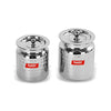 Image 1 of Default Title for the product Sumeet Stainless Steel Handcrafted Hammered Texture 2 Piece Oil And Ghee Holders Set (Silver, Steel, 400Ml, 600 Ml)