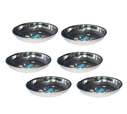 Image 1 of Default Title for the product neelam Stainless Steel 5.5 22G Diamond Halwa Plate, 11 cm, Silver, Set of 12