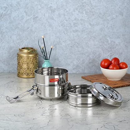 Image 6 of Sumeet Stainless Steel 3 Compartment Lunch Box/Tiffin with Lid (1500ML)