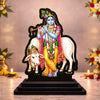 Image 1 of Default Title for the product Lord Krishna with Cow Wooden MDF Printed Idol with Stand, 4 x 5 Inch, Pooja Room Decor, Home Temple Mandir Decoration, Religious Gift