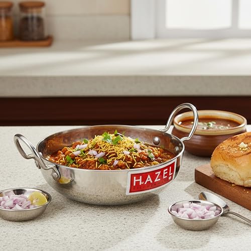 Image 2 of Hazel Stainless Steel Kadai with Handle 1000 ml