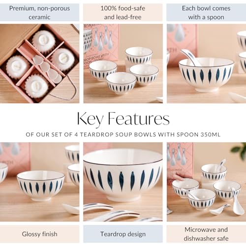 Image 5 of Nestasia Set of 4 Soup Bowl with Spoon (350ml Each)