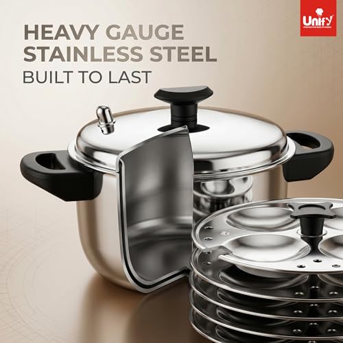 Image 7 of Unify Stainless Steel Idli Cooker 4 Plates | Idli Maker | Induction & Gas Compatible | Sandwich Bottom Steamer with Lid | 16 Idli Capacity | Durable, Rust-Resistant & Easy to Clean