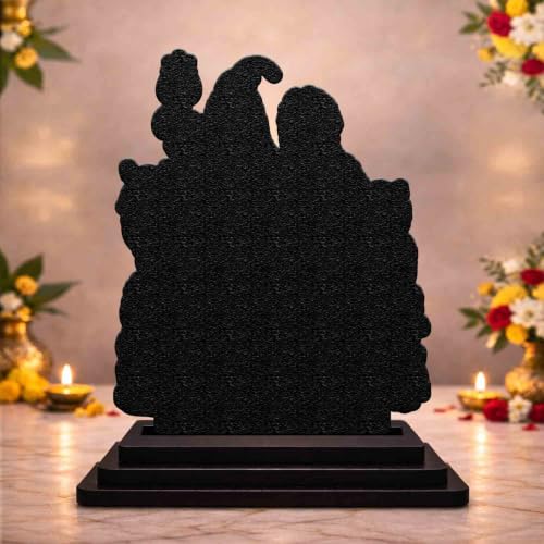 Image 2 of Shiv Parivar Seated Wooden MDF Printed Idol with Stand, 4 x 5 Inch, Pooja Room Decor, Home Temple Mandir Decoration, Religious Gift