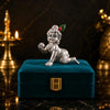 Image 1 of Default Title for the product Gold Art India Ganesha Idol for Car Dashboard & Kamdhenu Idol for Vastu Decor (Silver Matte, Oval)