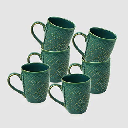Image 1 of Default Title for the product ExclusiveLane Ceramic Coffee Mugs Set of 6 300 ML