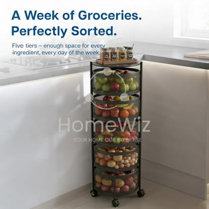 Image 6 of HomeWiz Round Kitchen Rack 5- Layer