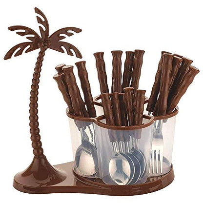Image 1 of Default Title for the product Xiran Antic Cutlery Set for Dining Table with Stand-24 Piece