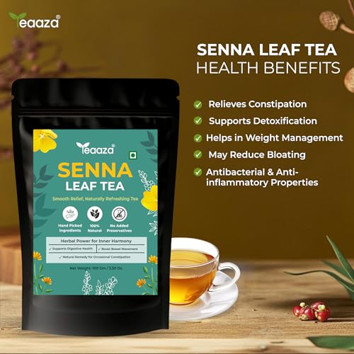 Image 2 of Teaaza Organic Senna Leaf Tea For Constipation & Digestion Loose Leaves - 100 Grams