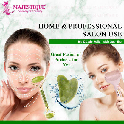 Image 6 of Majestique Face Massage Kit With Ice Roller, Jade Massager And GuaSha