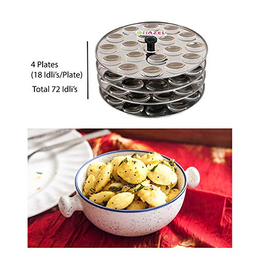 Image 4 of HAZEL Idli Maker Stainless Steel Mini Set of 4
