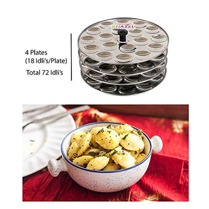 Image 4 of HAZEL Idli Maker Stainless Steel Mini Set of 4